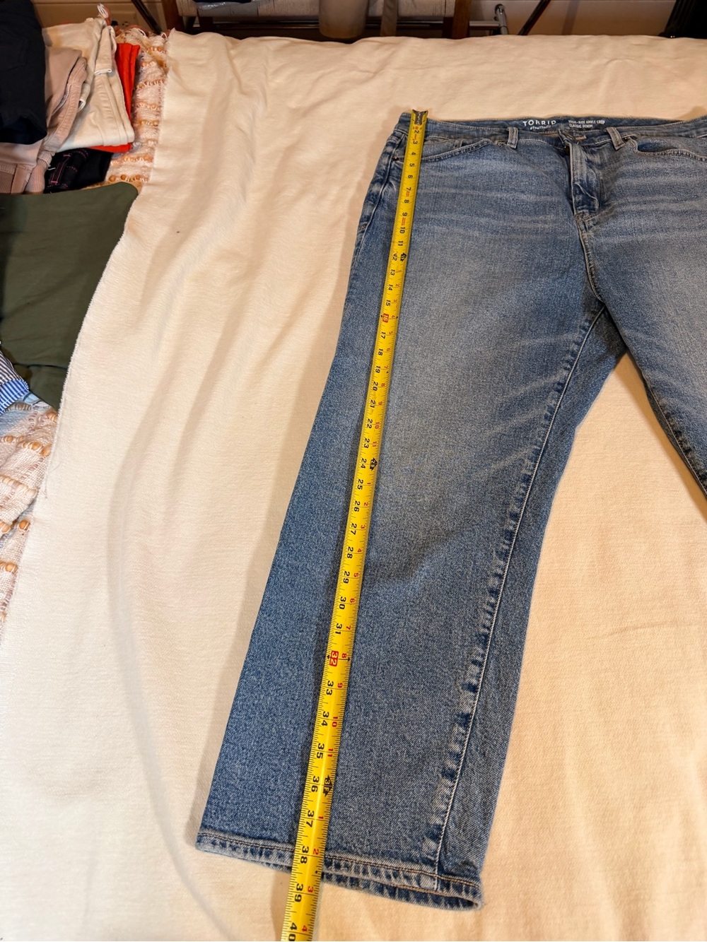 Torrid High Rise Ankle Crop Jeans Size 16 Light Wash Straight Leg Stretch - Picture 5 of 6
